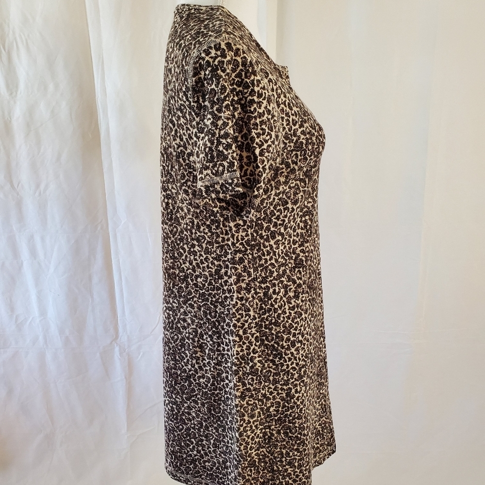 Liz & Co Women's Casual Short-sleeved Leopard Print Dress - Picture 4 of 9